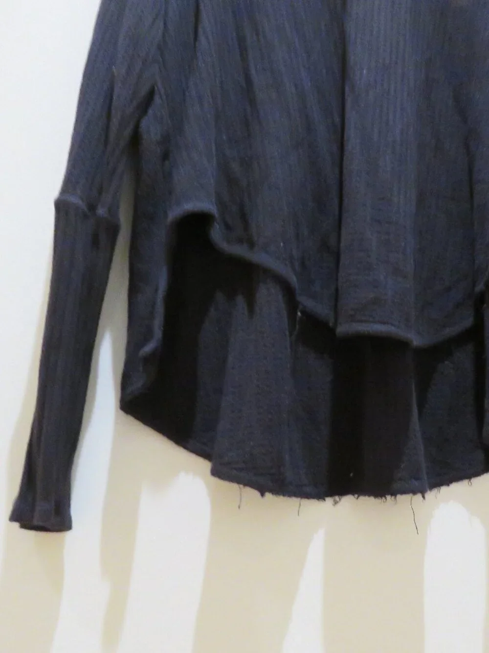 FREE PEOPLE WE THE FREE Kristina Drippy Thermal Cowl Neck in Black Boho